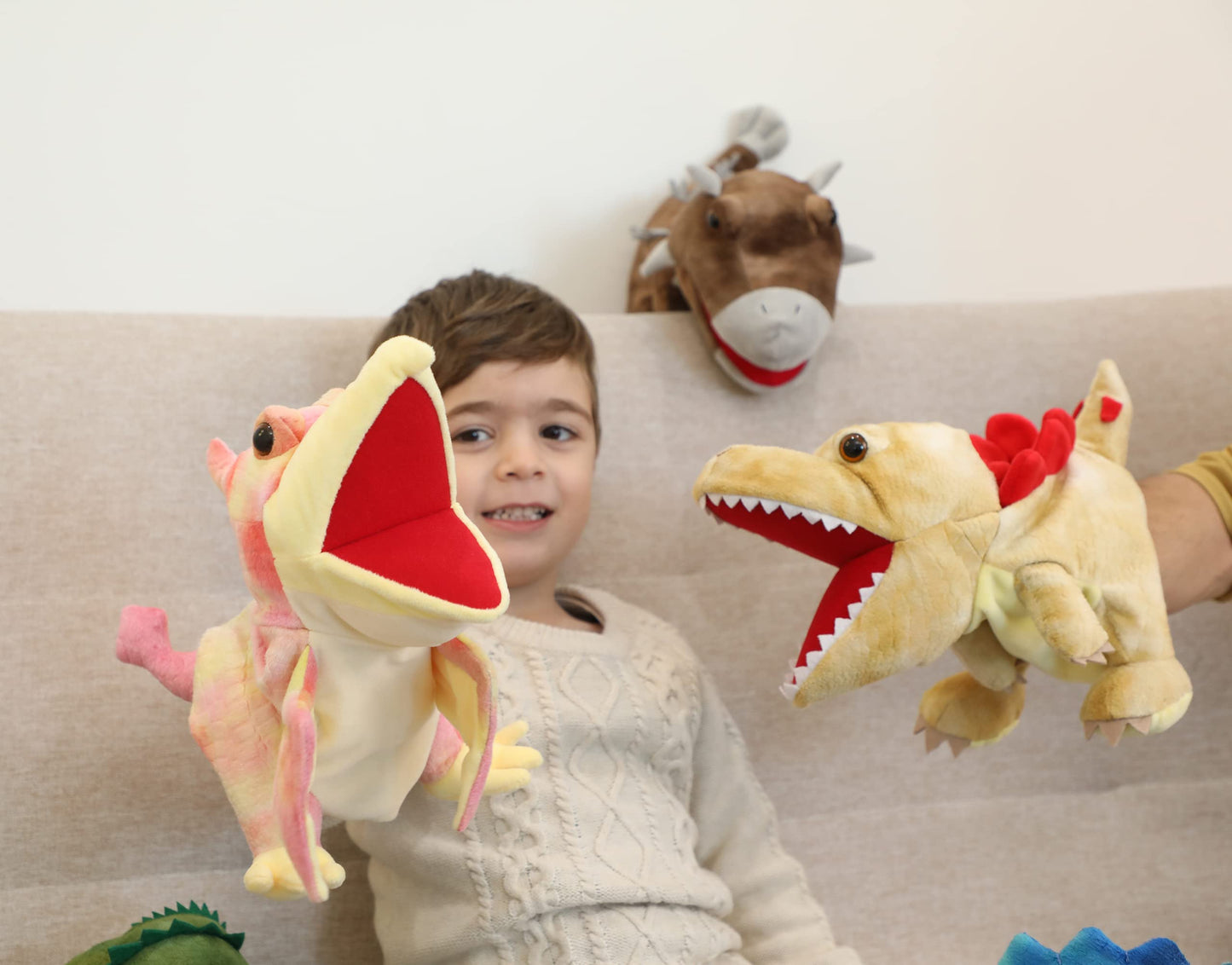 Puppets Hand Puppets Puppets For Kids, Dinosaur Hand Puppets Dinosaur Toys Plush Puppet Stuffed Hand Puppet Dinosaur Toy,Puppet Story Toys Dinosaur Puppets Dinosaur Toys For Kids (Dinosaur 2)