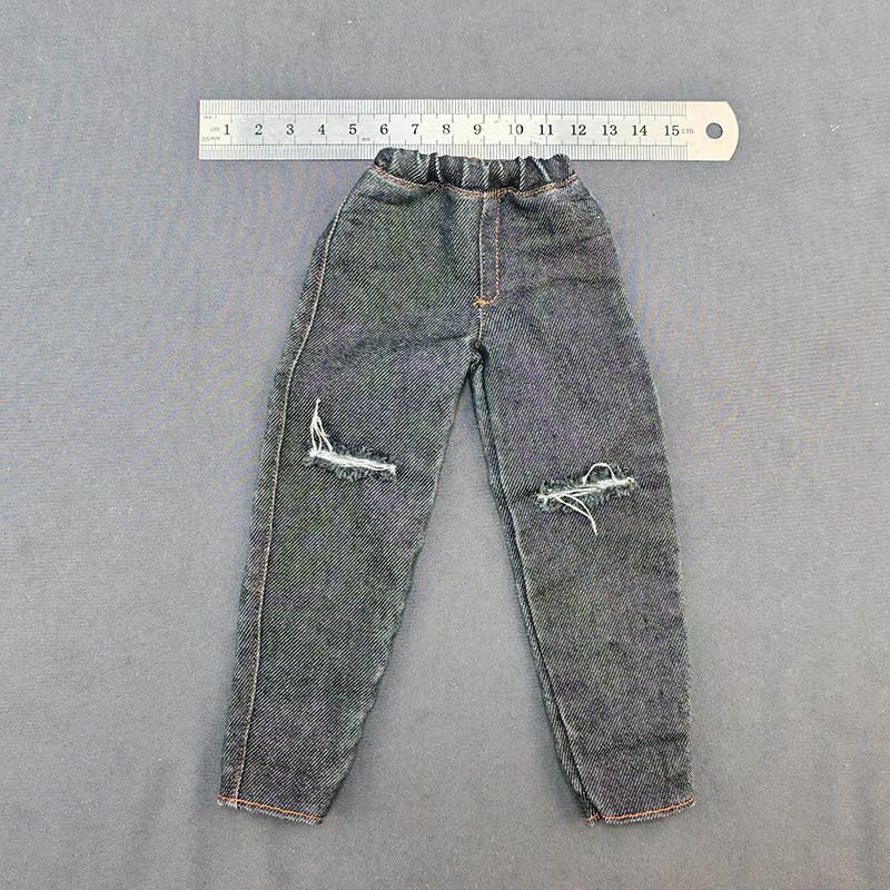 Meetoget 1/6 Scale Male Figure Doll Denim Ripped Jeans Pants Clothes For 12 Inch Action Figure Pm104Us,Ripped Black