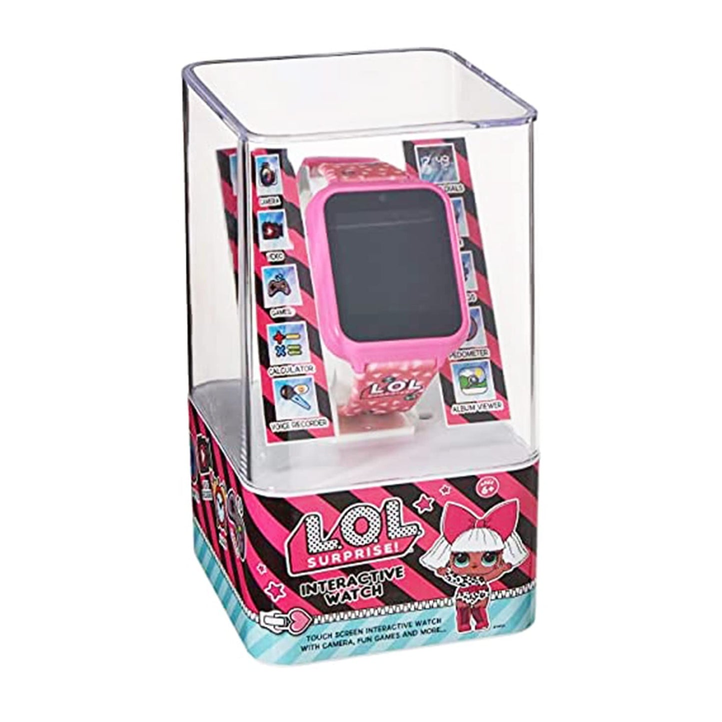 Lol Surprise Touchscreen Exclusive Pink Smartwatch For Kids - Engaging Educational Games, Step Counter, Camera, Alarm & More - F
