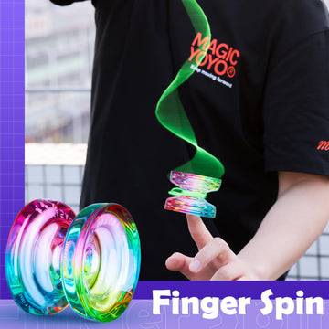 Magicyoyo Responsive Yoyo K2 Crystal Yoyo For Kids, Professional Yoyo 2 Pack, Dual Purpose Plastic Yo Yo With Unresponsive Bearings+12 Yo-Yo Strings+2 Holes Yoyo Case Bag(Crystal Gradient + Pink)