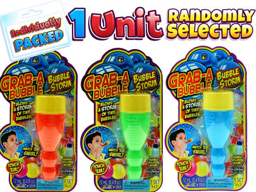 JA-RU Mini Handheld Bubble Blower with Non-Toxic Solution - Touchable Bubbles for Kids, 1 Pack, Color: Storm Grab a Bubble