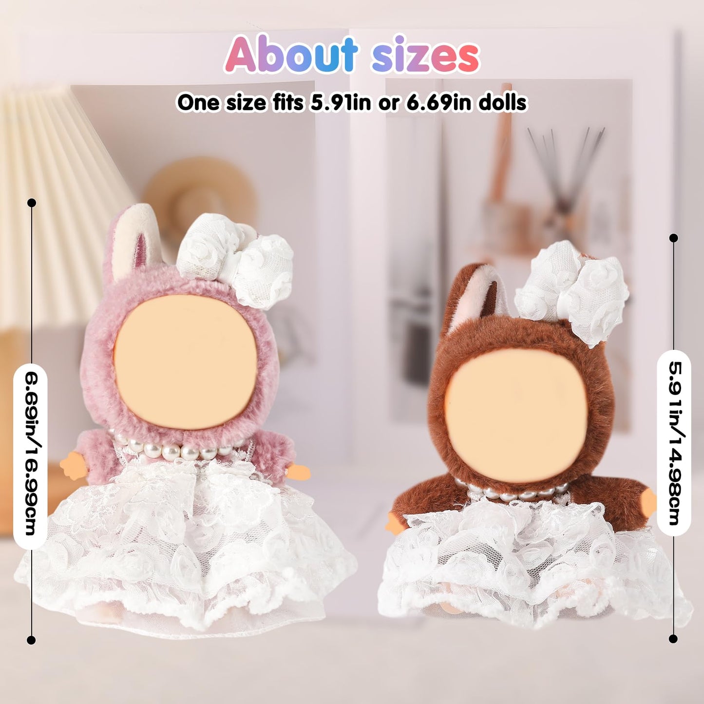 Clothes for 15-17cm Doll Skirt Set for Dolls 1 Piece Skirt Outfit enhanced Fashion Cute Dress for 15-17cm Dolls Accessories (NO Doll) (White Suit)