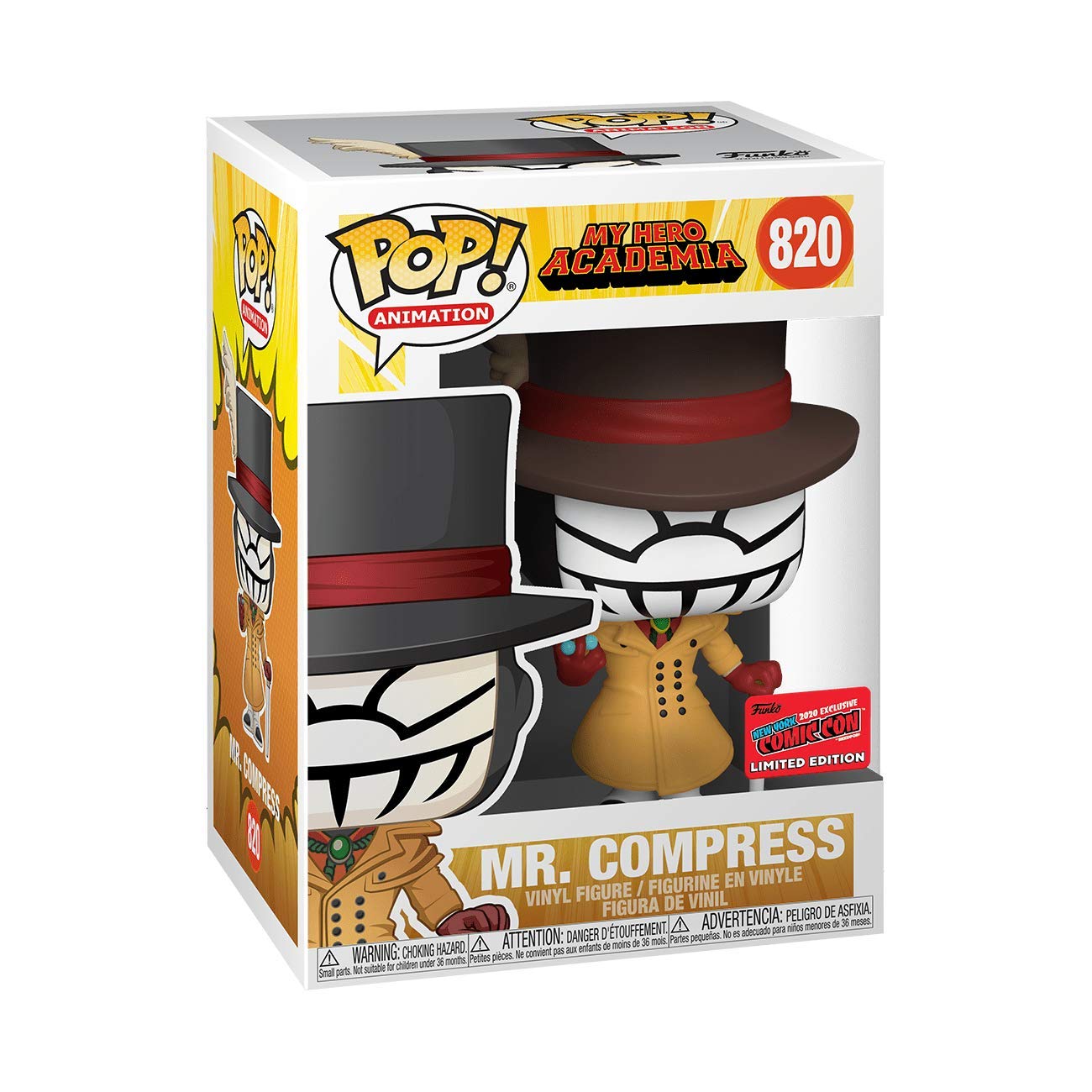 Funko Pop! My Hero Academia Mr. Compress #820 Nycc 2020 Shared Exclusive