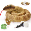 Tezituor Plush Snake Toy - 80" Long Brown Boa Constrictor with 3 Babies & 2 Eggs, Soft Polyester Stuffed Animal for Kids