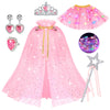 Dolnow Princess Dress Up Clothes For Little Girl, Light Up Princess Dresses Princess Cape With Crown Wand Toys For 3-6 Girls Pin