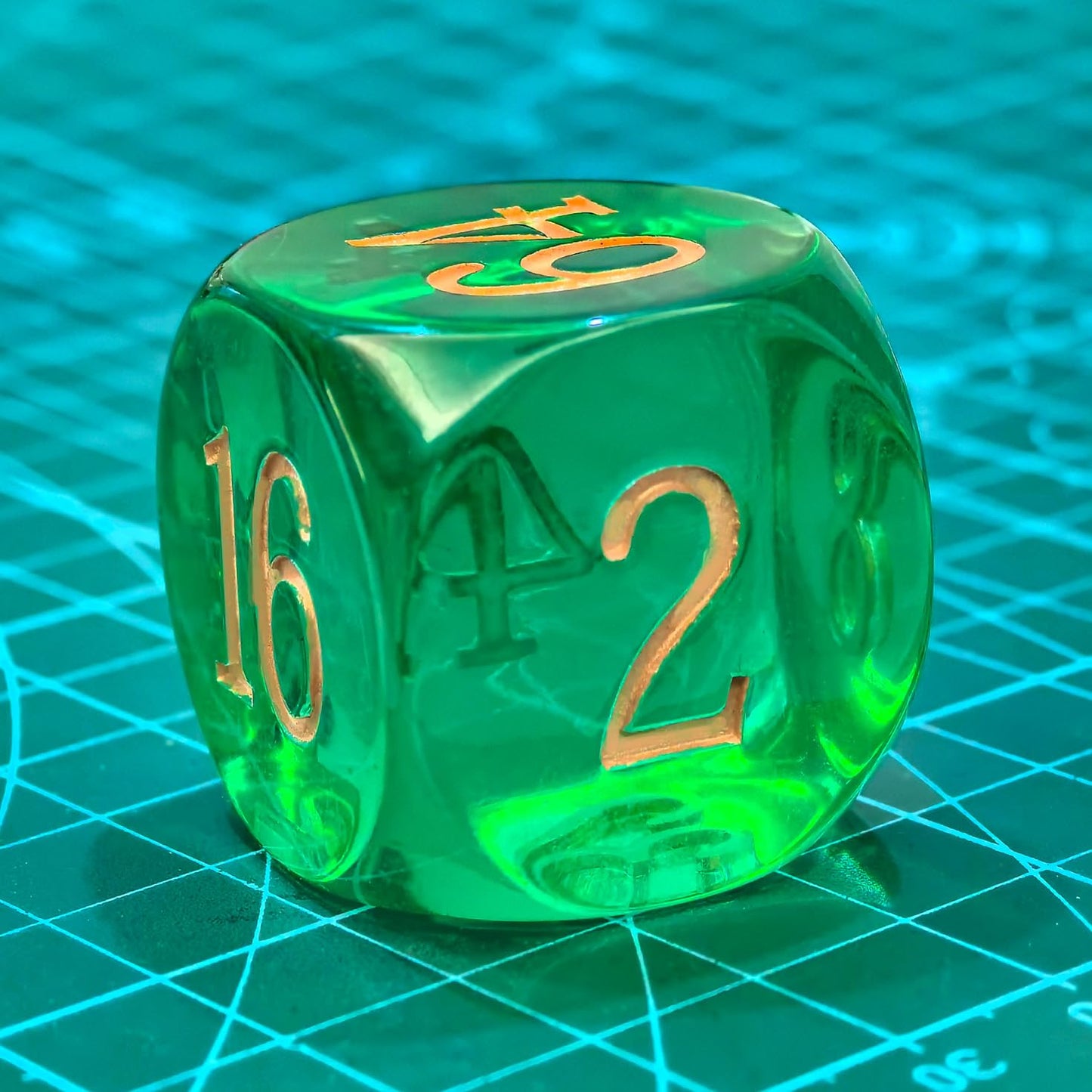 BESCON DICE 30MM Translucent Green Backgammon Doubling Cube Dice - Large 1 3/16 Number Dice for Game Play
