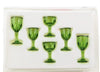 Melody Jane Dollhouse Miniature Six Piece Stemware in Green by Chrysnbon