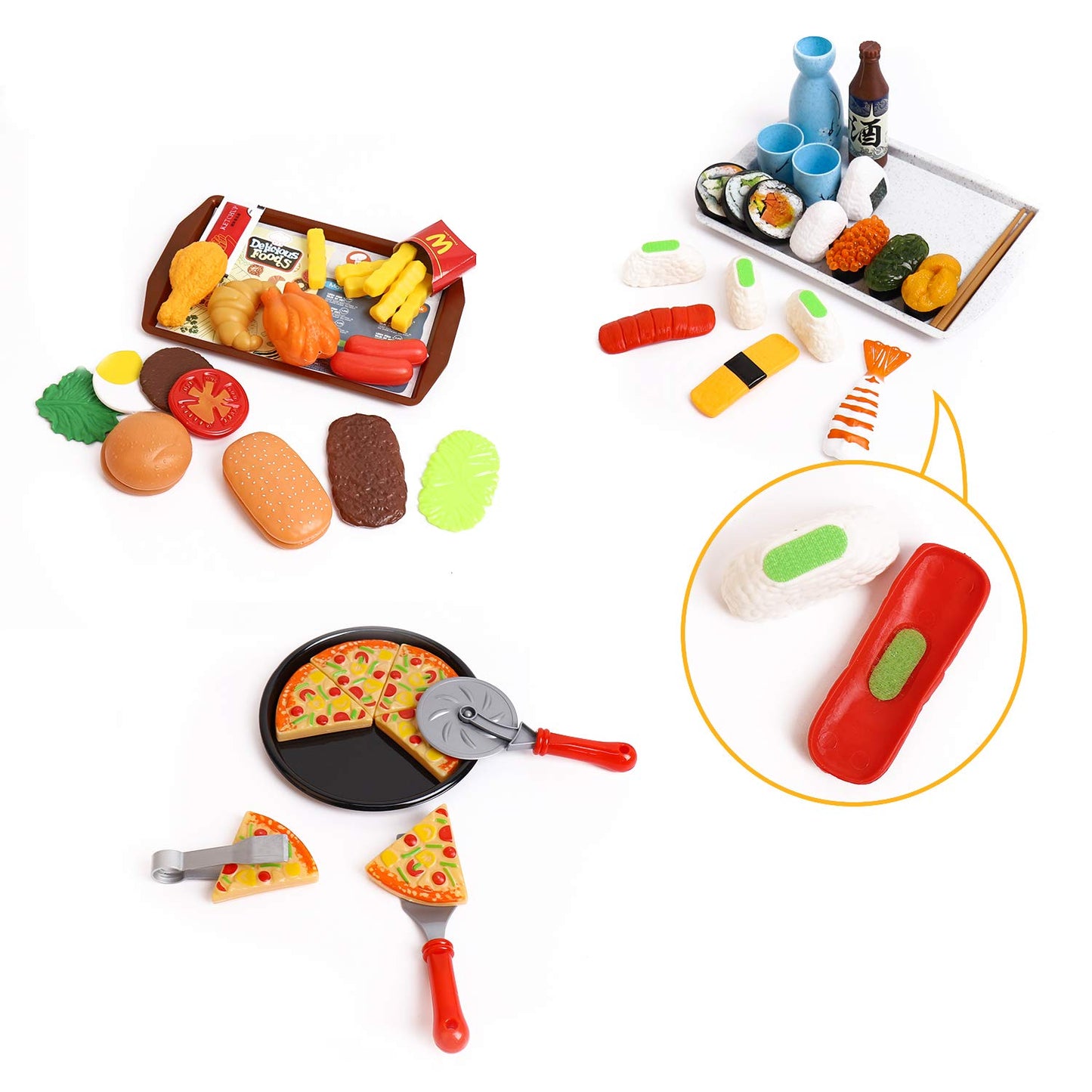 Kids food cart toy sets,Kids Role Play Large Dining car Toys and 98pcs Food, Kitchen, Tableware Accessories., Educational Toys f