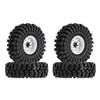 INJORA 1.0 Beadlock Wheel Tires Set -3.78mm Offset Wheel Rims for 1/18 1/24 RC Crawler Car Axial AX24 SCX24 FMS FCX24 TRX4M,Whit