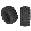 ARRMA Backflip Lp 4S 3.8 Rc Truck Tires with Foam Inserts, Mounted On Multi-Spoke Black Wheels (Set of 2): AR550050