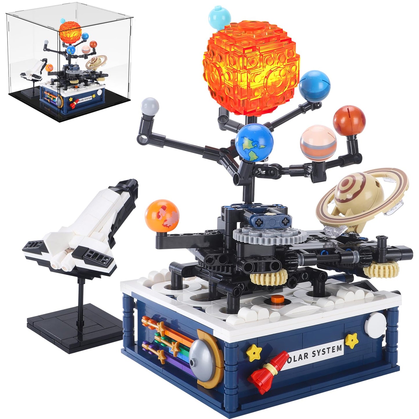 Caximsy Solar System Model Building Blocks Sets With Acrylic Display Box
