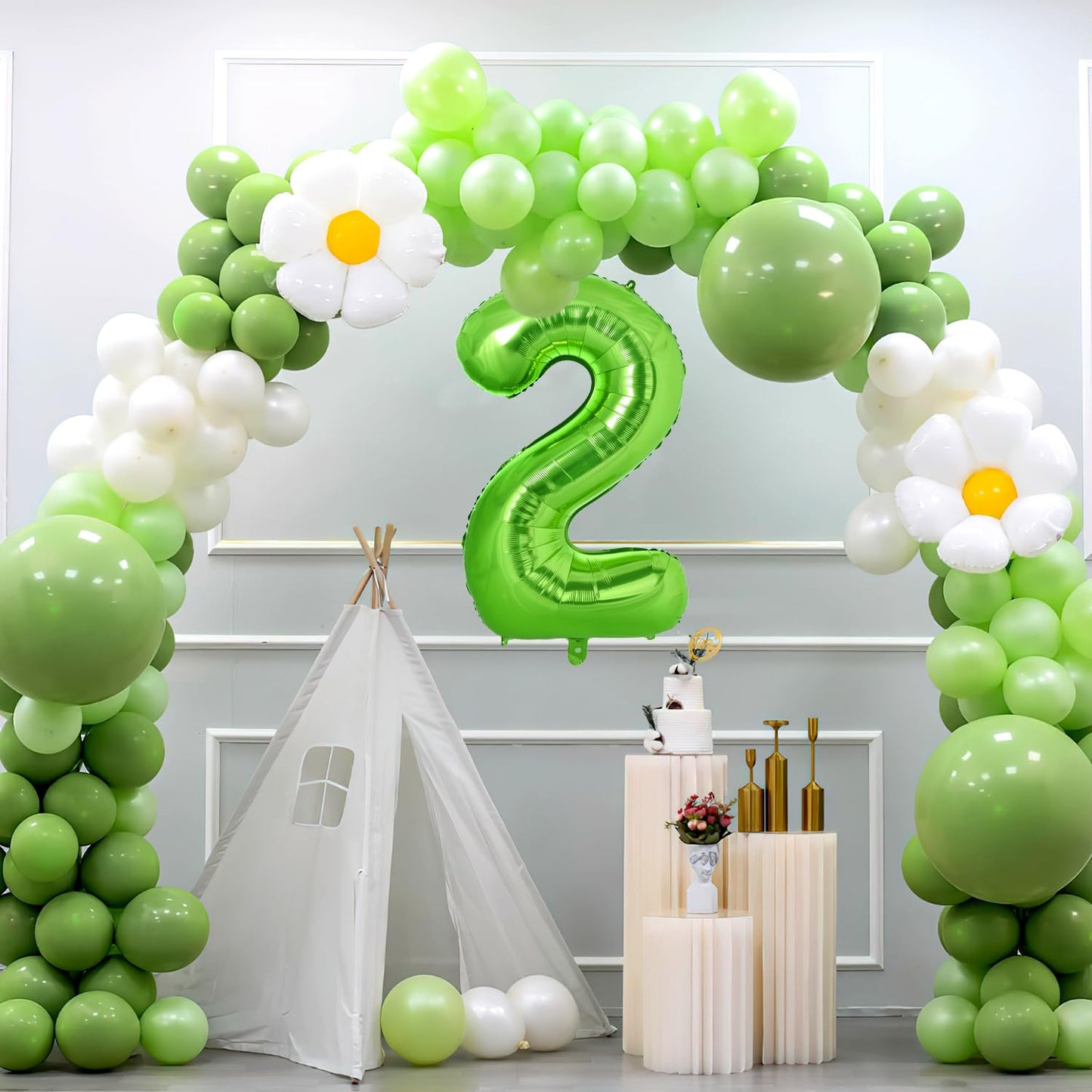 Vonokee 40 Inch Light Green Giant Number Balloons 1, Jumbo Digital Foil Mylar Balloon For Birthday Party Wedding Anniversary Cel