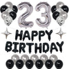 Naninuneno 23Rd Black Silver Birthday Party Decorations For Men Women, Happy 23 Birthday Party Supplies With Black Happy Birthda