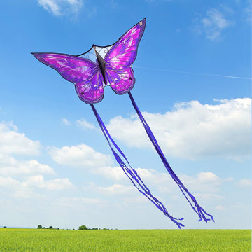 Mint'S Colorful Life Butterfly Kite For Kids & Adults, Easy To Fly Kite For Beach, Large Single Line Kite With Long Tail &300Ft