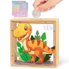 Piggy Bank For Kids, Wooden Money Coin Bank For Boys And Girls, Dinosaur Unicorn Piggy Banks With Diy Stickers For Birthday, Easter Gifts (Orange)