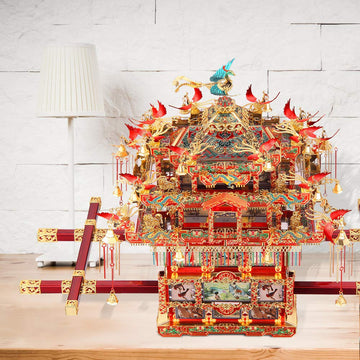 Piececool 3D Puzzles For Adults Metal Model Kits, Bridal Sedan Chair Diy 3D Metal Puzzle, Chinese Traditional Culture 3D Model B