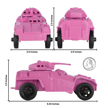 TimMee RECON PATROL Armored Cars - Pink Plastic Army Men Scout Vehicles