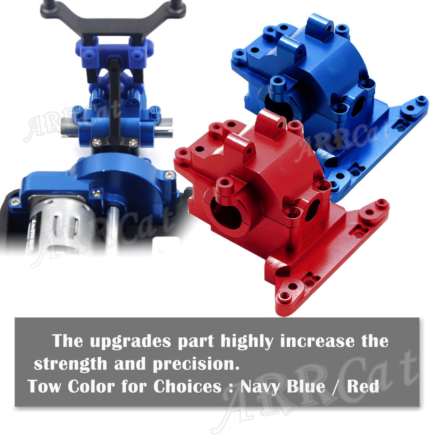 ARRCat Alloy Differential Housing Bulkhead Front & Rear Upgrades for 1/18 LaTrax Teton Desert Prerunner Rally SST, Replace #7530