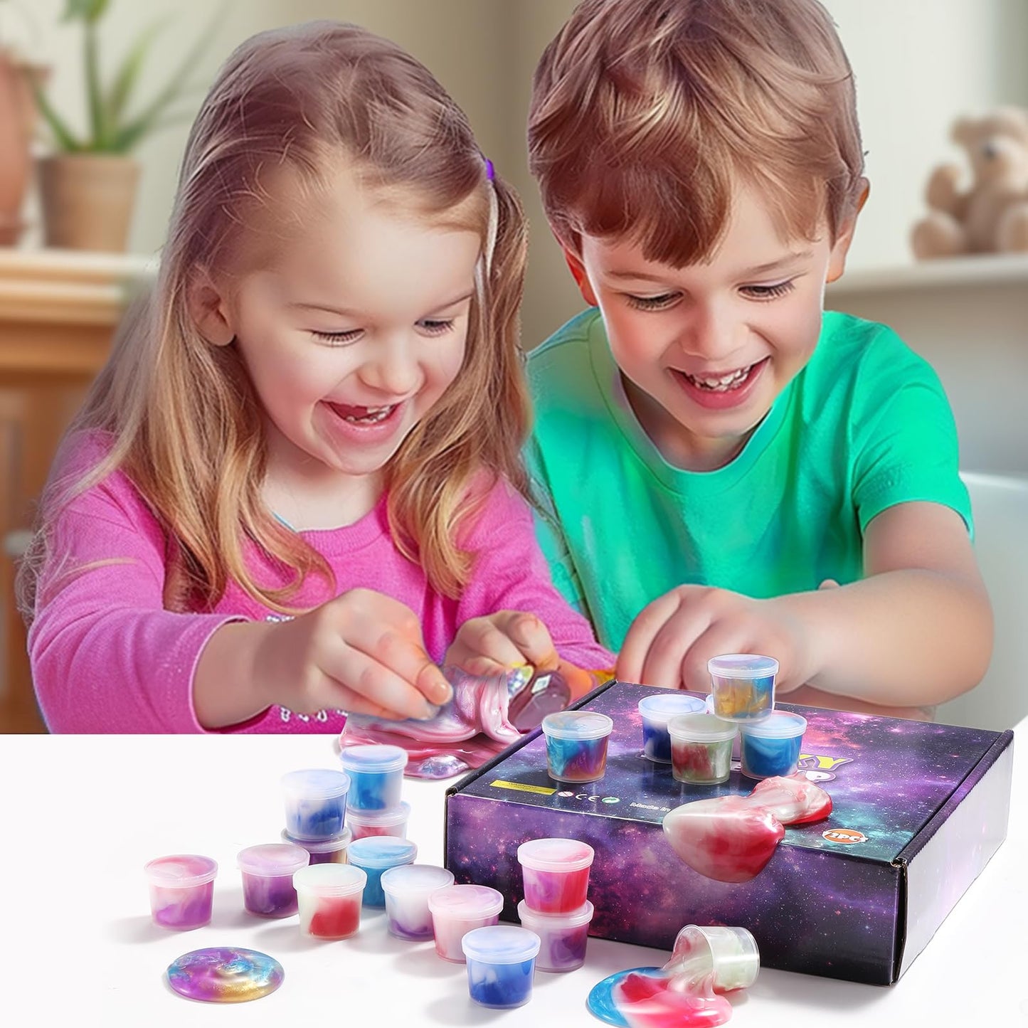 Zdthnsiat Galaxy Slime Toy 72Pack Party Favors For Kids, Rich Colored, Stress Relief Toy For Girls Boys, Easter Basket Stuffers,