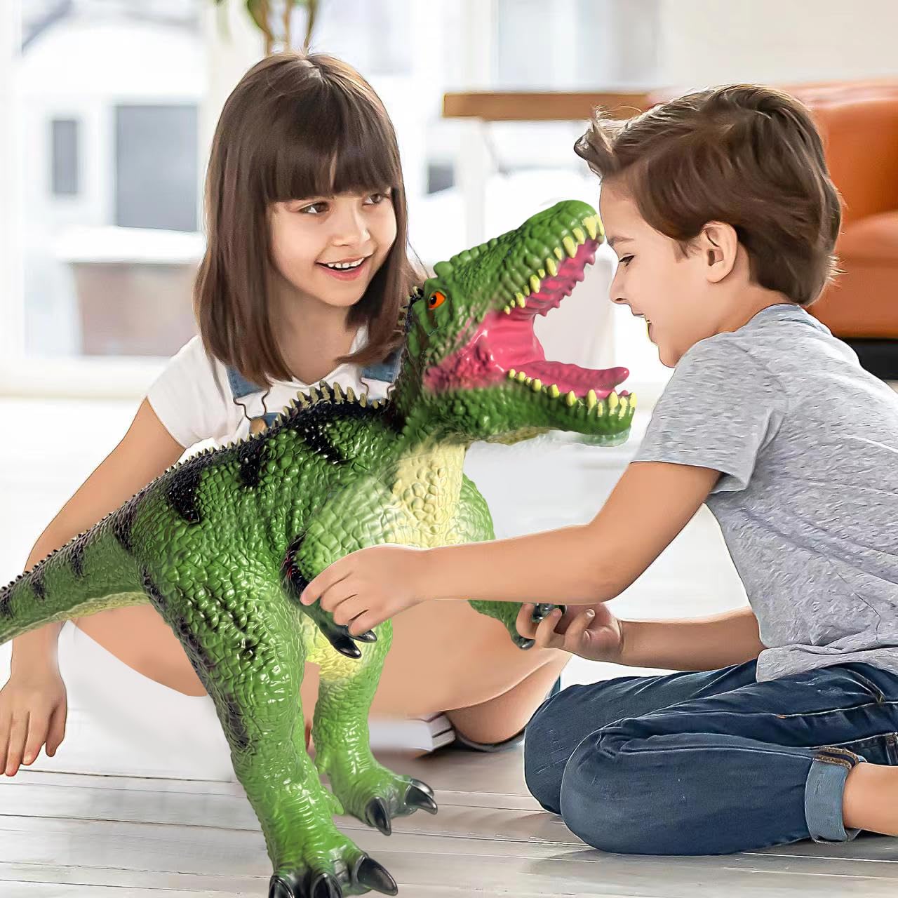 Yongjule Big Dinosaur Toys For Boys, 29 Inch Large Giganotosaurus Toys, Giant Inflatable Dinosaur Toys For Kids 3-5, Toddler Jum