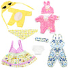 Sotogo 4 Sets Baby Doll Clothes Outfits Jumpsuits With 4 Hats Girl Dolls Clothes And Accessories For 10 11 Inch Baby Doll