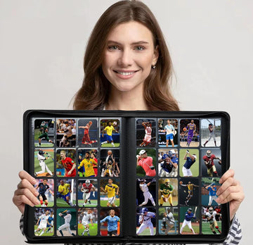 WUTONMU 16 Pocket Card Binder - Premium PU Leather Album for MTG, TCG, Sports Cards - Double Sided, Pink 16Pockets