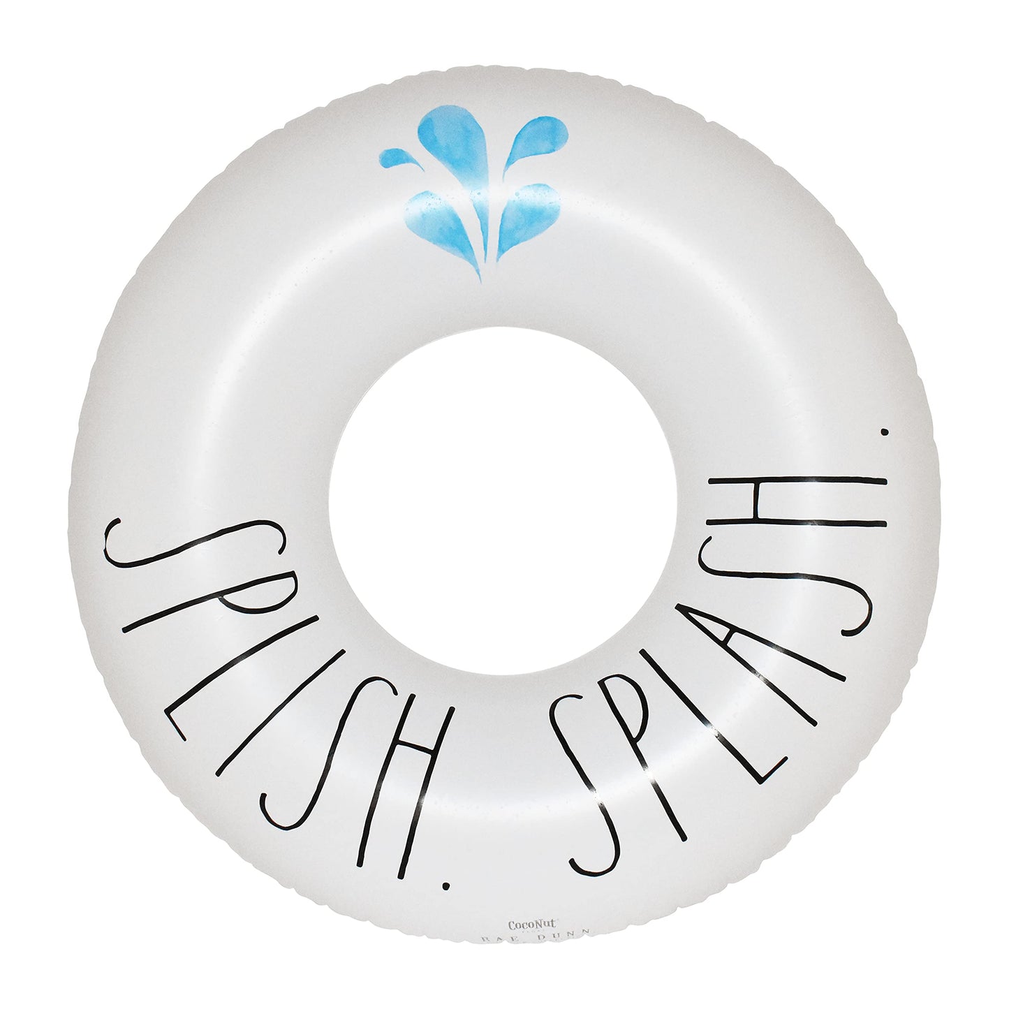 Rae Dunn X Coconut Float Ring Float - Splish Splash Theme - Adult Size Large 48 Inch Inflatable Raft & Durable Water Inner Tube