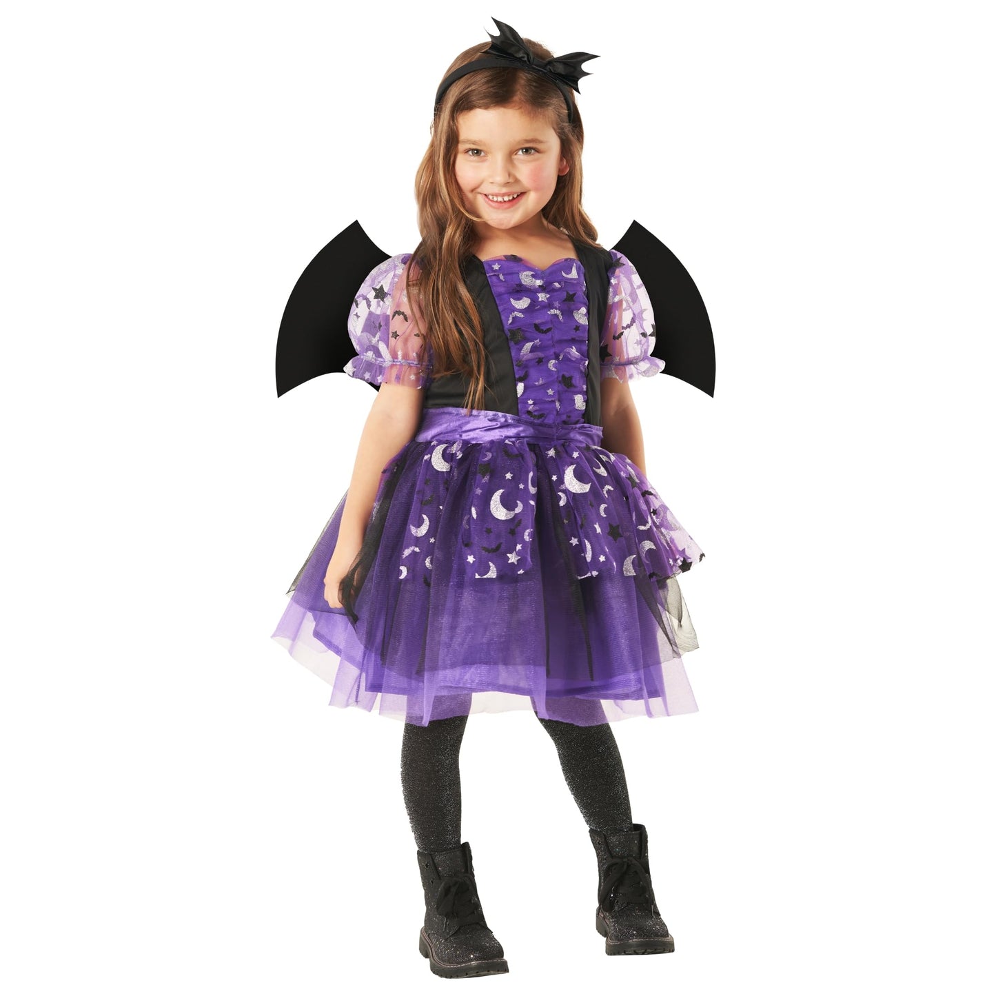 Morph Kids Bat Costume For Girls Halloween Costume Childrens Bat Outfit For Little Girls Dress Up Fun, 4-6 Years