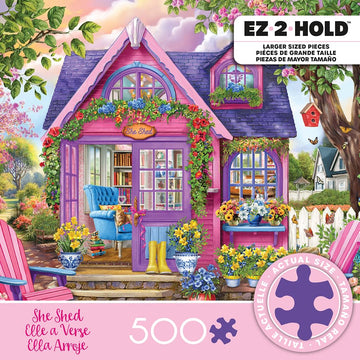 Ceaco She Shed Jigsaw Puzzle - 500 Large Pieces - Multicolor - Model 2389-13 - Cardboard