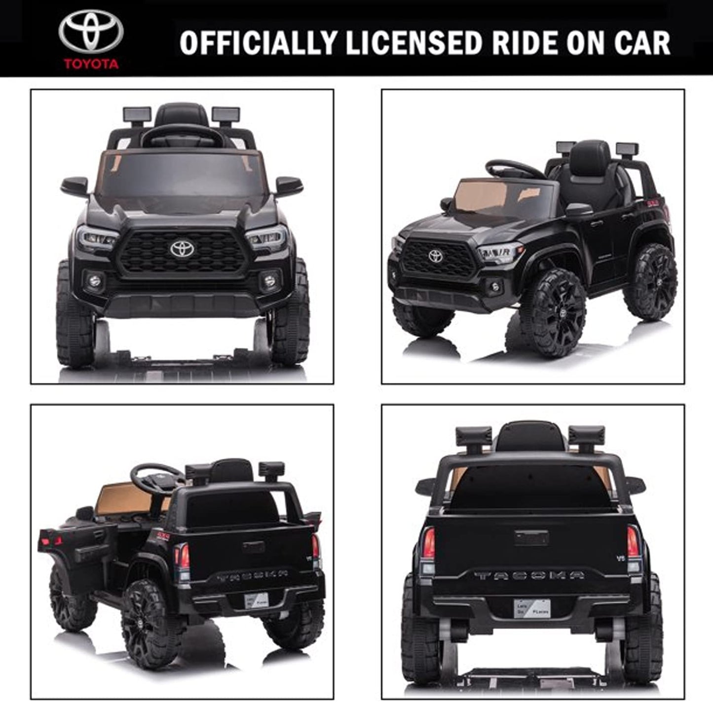 SEGMART 12V Electric Cars for Kids, Official Licensed Toyota Tacoma Ride On Car, Remote Control Truck Kids Electric Vehicle wit