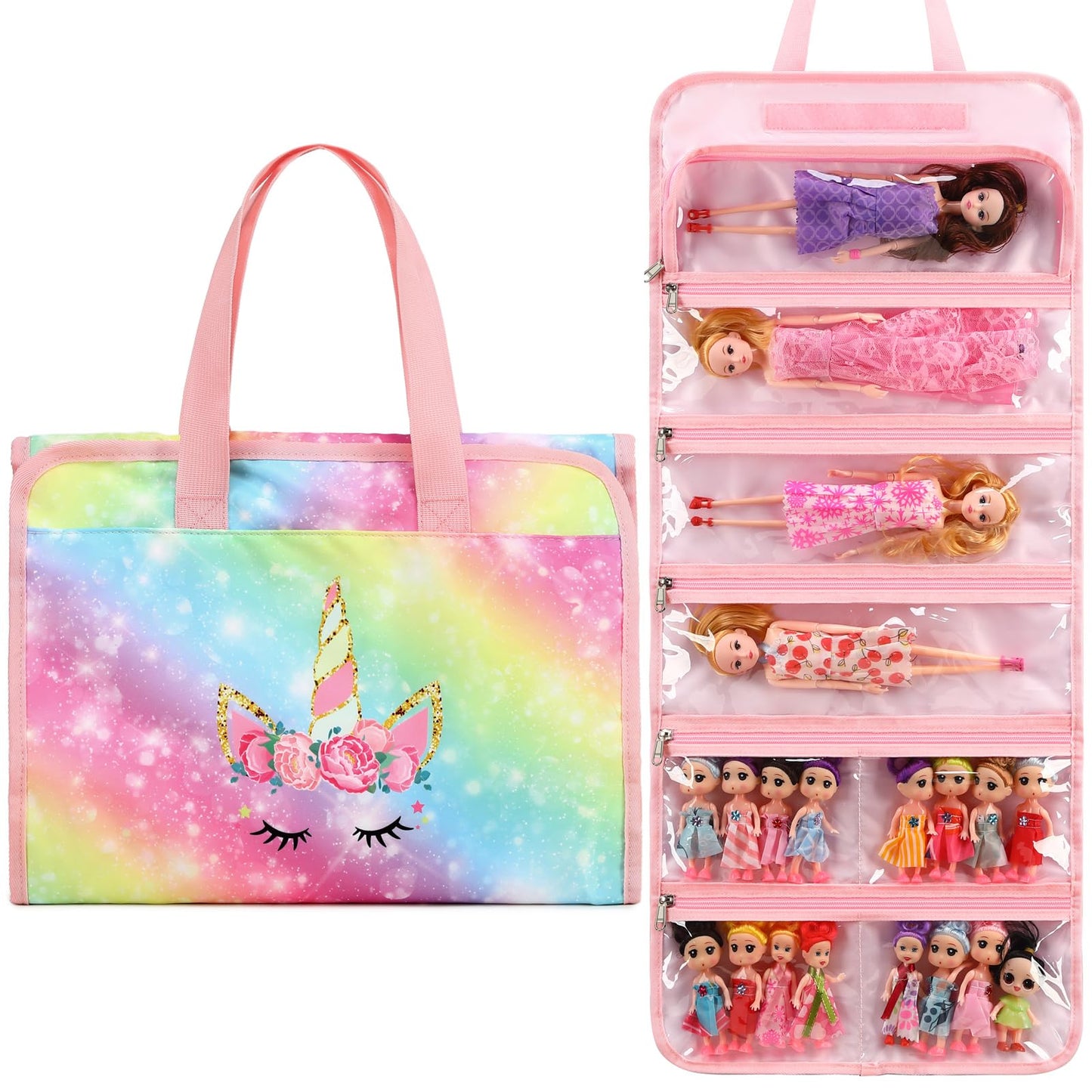 Jianya Dolls Storage Bag Toys Display Carrying Storage Organizer Clear View Compatible With All Surprise Dolls Small Toy