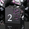 Glitter Purple Metal D&D Dice, DNDND 7 PCS Flower Metallic DND Dice Set with Grogeous Gift Case for Dungeons and Dragon Tabletop