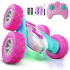 Remote Control Car for Girls, RC Cars with Headlights Double-Sided Driving 360 Flips Rotating for Kids Ages 4-7 8-12 Year Old, R