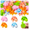25PCS Mini Rubber Turtle Green Floating Squeaky Sea Turtle Rubber Bath Toy, Cute Screaming Sound Bulk for Bath Shower Swimming P