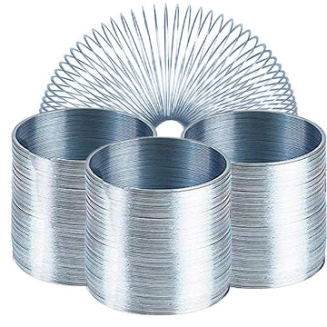 The Dreidel Company Silver Metal Coil Spring, Goody Bag Fillers, Party Favor For Kids, Variety Of 2.4' (60Mm) Individually Boxed (2-Pack)