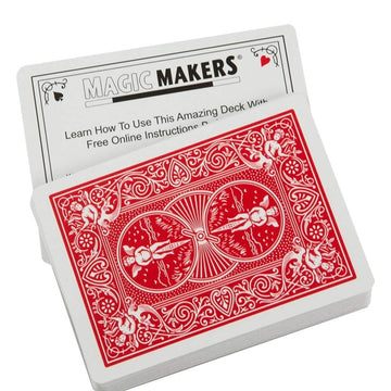 Magic Makers Bicycle Stripper Deck With 10 Bonus Tricks In Red - Tapered Magic Trick Deck