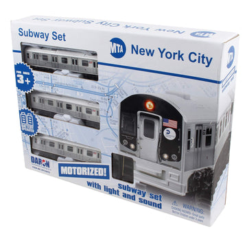 New York Mta New York City 3 Pc. Battery Operated Train Set With Track ,39' X 25',Silver