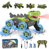Dinosaur Remote Control Car - 8WD RC Car Toy for 4 5 6 7 8 Year Old Boys, 2.4Ghz RC Drift Monster Truck, Transform Stunt Car wit