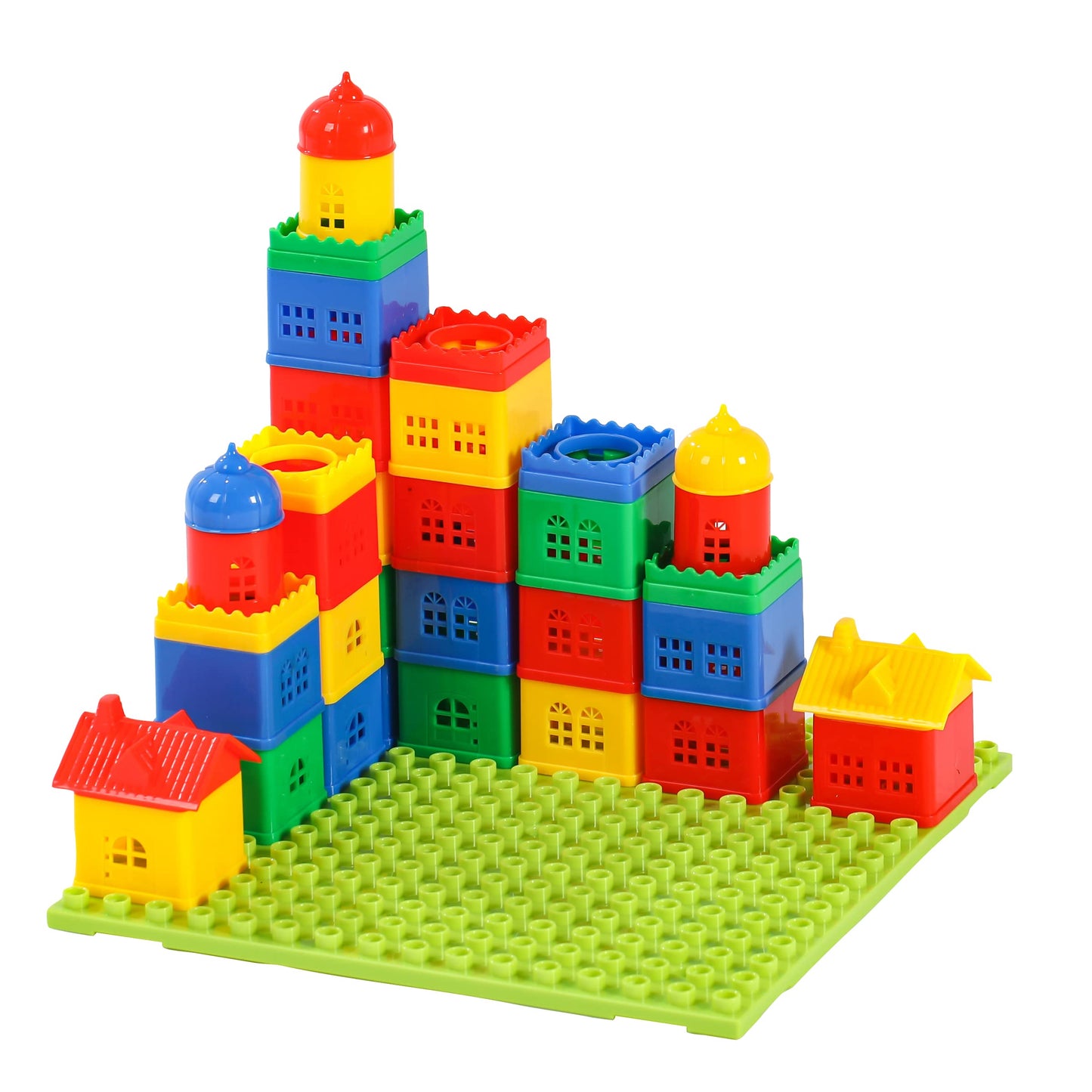 Kutoi Toddler Building Blocks For Kids Ages 4-8, Toddler Blocks Stacking Toys, Fun House Big Blocks Building Sets With 10” X 10” Baseplate, Educational Daycare Toys