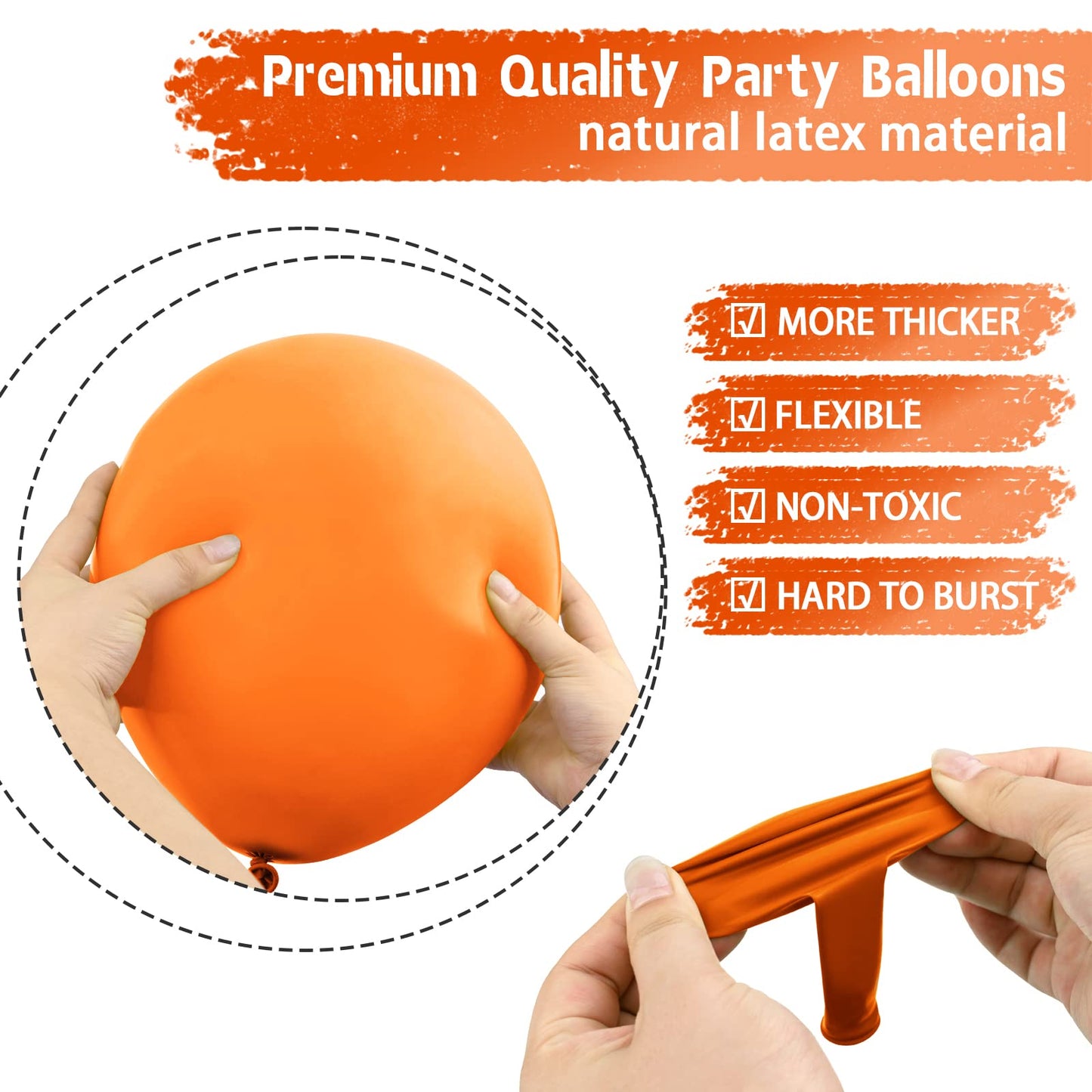 Moukiween Orange Balloons 12 Inch - 70 Pcs Burnt Orange Balloons For Fall Balloons Construction Balloons Cutie Baby Shower Birthday Party Halloween Christmas Decorations