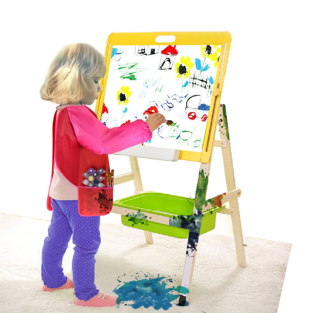 Kuuqa 2 Pieces Waterproof Children'S Art Smock Kids Art Aprons With Long Sleeve 3 Roomy Pockets(Paints And Brushes Not Included)