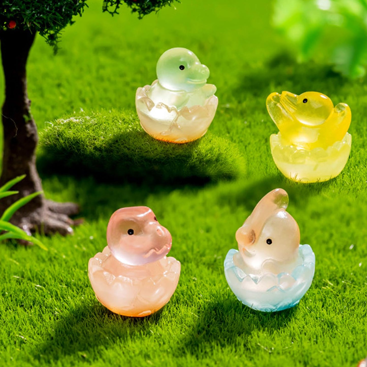 HOMICO 30 Pieces Luminous Mini Dinosaur for Dollhouse Tiny Resin Dinosaurs Mini Animals for Fairy Garden Micro Landscape Aquariu
