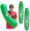 Zugar Land Giant Jumbo 36" Green Inflatable Smiling Pickle Head, Vinyl Beach Pool Float, 2 Pack