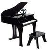 Hape Classic Grand Black Piano - 30-Key Wooden Musical Toy for Kids, 19.7x20.5x23.6 inches, Age 3+, Durable Wood and Metal Construction