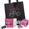 Bunco Game Kit With Crystal Tote Bag - Includes 9 Pink Dice, Score Sheets, Pencils, Bell, And 3 Inch Plush Dice - All Of The Bunco Party Supplies You Need