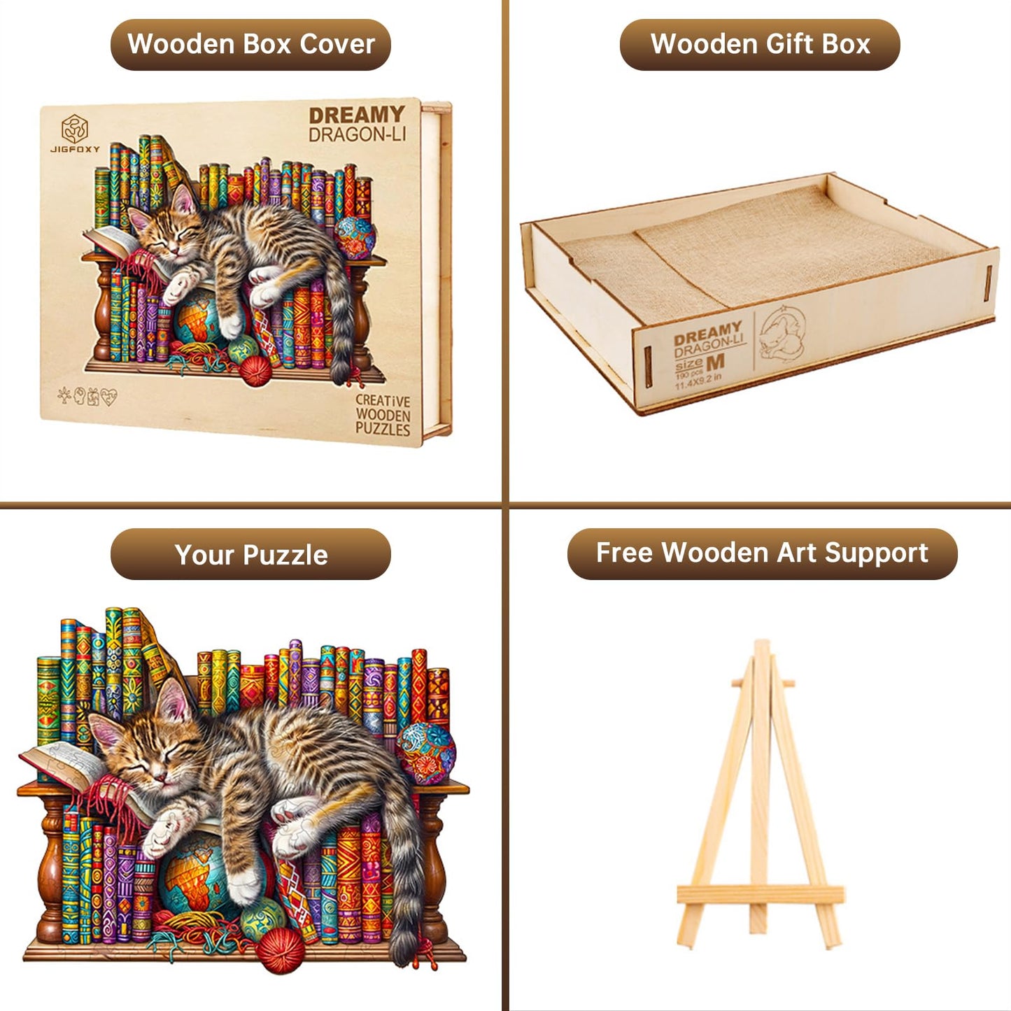 Jigfoxy Wooden Puzzles for mature-themeds Cat Wood Puzzles mature-themed Unique Animal Shape Wooden Jigsaw Puzzles Birthday Gifts for Puzzles Lovers Family Friend (S-8.5 * 6.9in-100pcs)