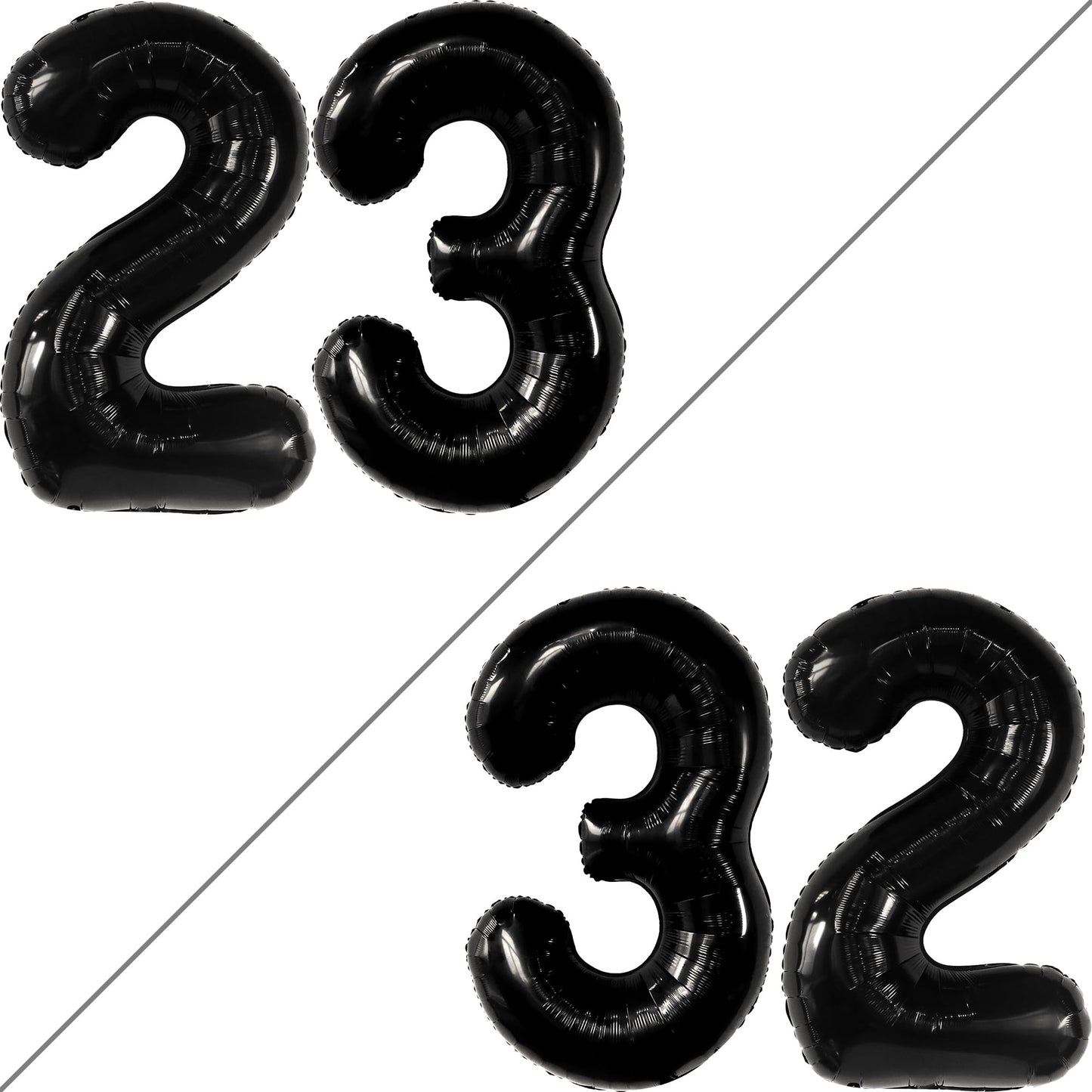Katchon Black 40 Inch 23 Balloon - Birthday & Anniversary Decorations For Women & Men - Reusable, Self Sealing, Foil, Number Balloon