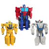 Transformers 1-Step Flip Heroes 3-Pack, 4-Inch Wheeljack, Bumblebee, and Optimus Prime Action Figures, Kids Easter Toys or Baske
