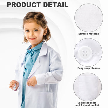 Liitrsh 18 Set Lab Coats for Kids White Scientists Costume with ID Card for Children Doctor Role Play Career Day Christmas (Medi
