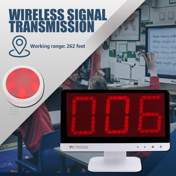 Retekess TM101 Wireless Quiz Buzzer System, 15-Level Volume, 32 Buttons, 262ft Range, Plastic, Game Show & Classroom Use